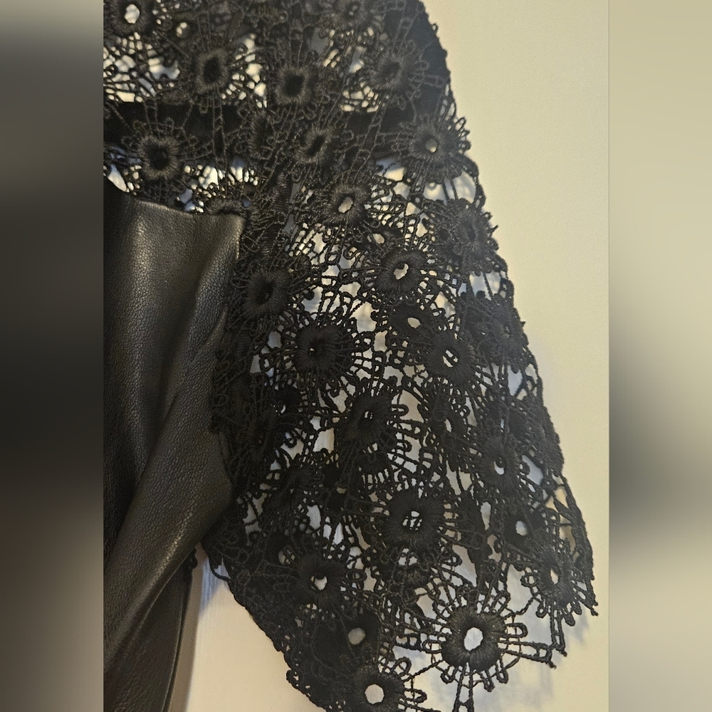 Zara Black Mini Dress with Lace Overlay - Picture 3 of 6